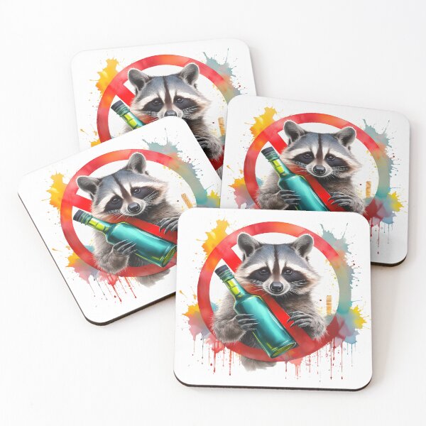 Item preview, Sober Sentinel, No Booze Raccoon, Alcohol-Free Critter, Cheers to Sobriety designed and sold by Eamornia.