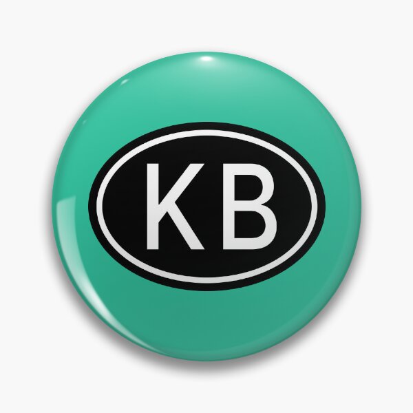 Item preview, KB Initials Monogram Oval White Letters designed and sold by Jeallan Designs.