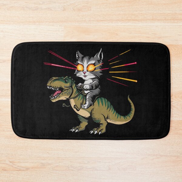 Item preview, Cat Shooting Lasers From Eyes On Dinosaur designed and sold by MaxxerDesigns.