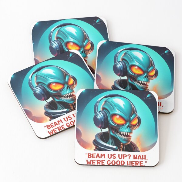 Item preview, Alien enjoying music designed and sold by Wilfried van Dokkumburg.