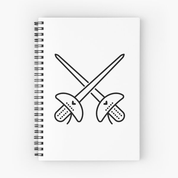 Item preview, Black line fencing illustration designed and sold by OM-lova.