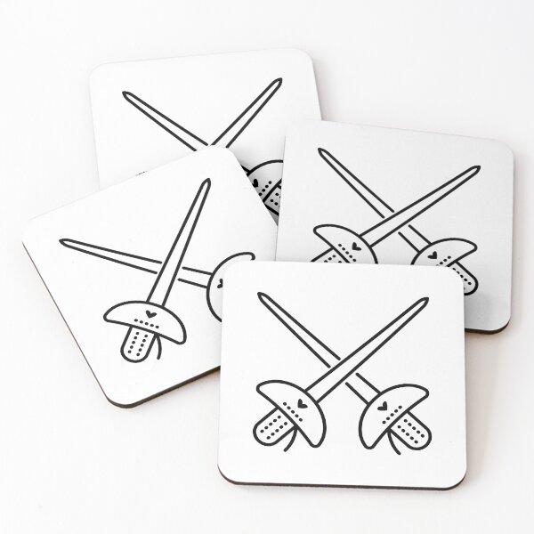 Item preview, Black line fencing illustration designed and sold by OM-lova.