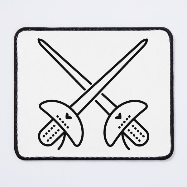 Item preview, Black line fencing illustration designed and sold by OM-lova.
