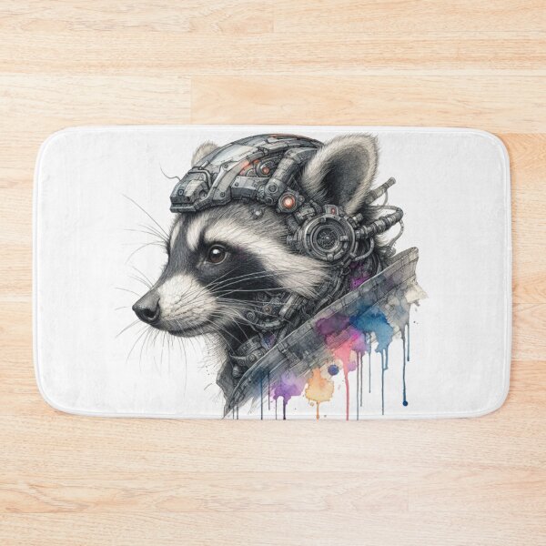 Item preview, Techno Raccoon - Futuristic Illustration designed and sold by FugitiveLJ27.