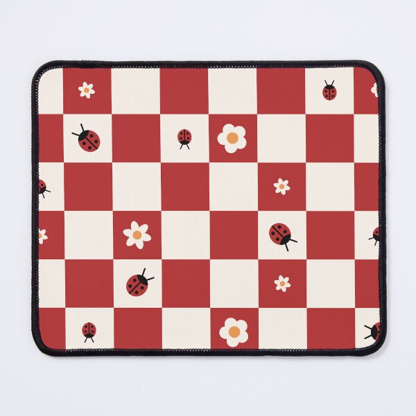 Item preview, Ladybugs and Flowers Checkered Pattern designed and sold by Dalmata's Spot.