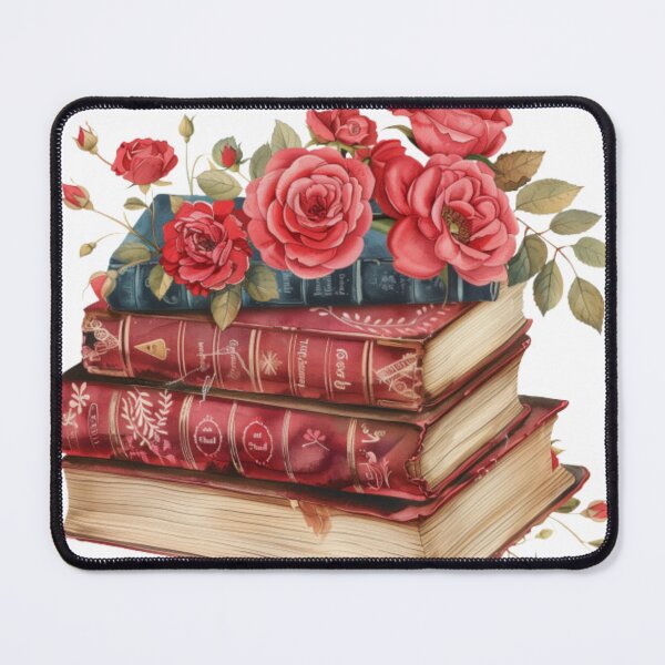 Item preview, Antique Books and Red Roses Art designed and sold by PixelSynch.