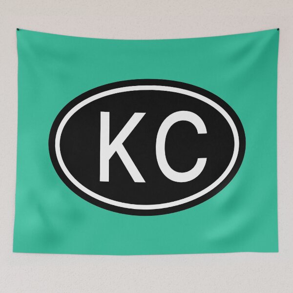 Item preview, KC Initials Monogram Oval White Letters designed and sold by Jeallan Designs.