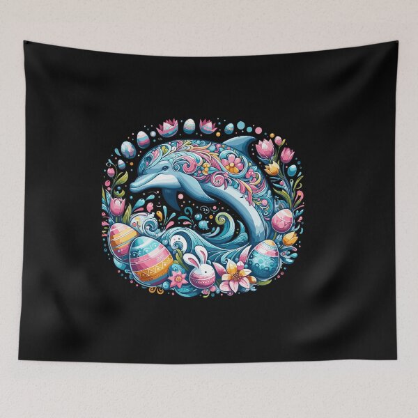Item preview, Easter Festive Illustration With Charming Dolphin Artwork Animal designed and sold by Dressed For  Duty.