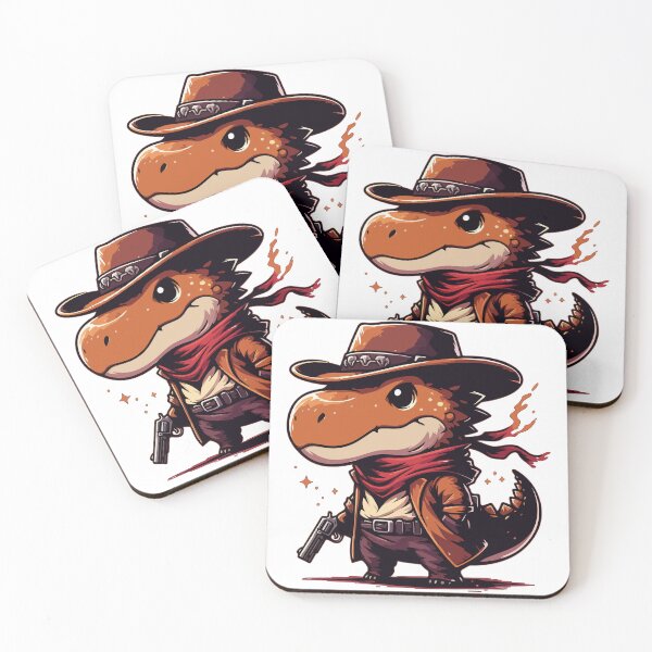Item preview, Kawaii Dinosaur Tyrannosaurus Cowboy designed and sold by TomFrontierArt.