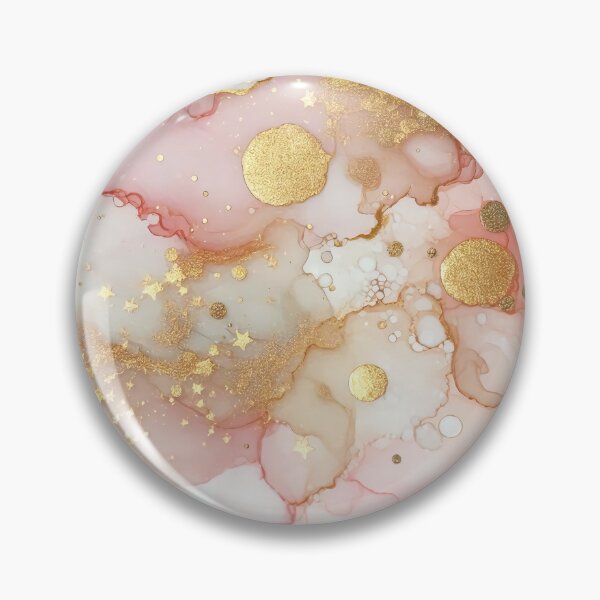 Artikelvorschau, MW Pink Alkoholtinte und goldene Sterne entworfen und verkauft von Mermaid's Whimsy.