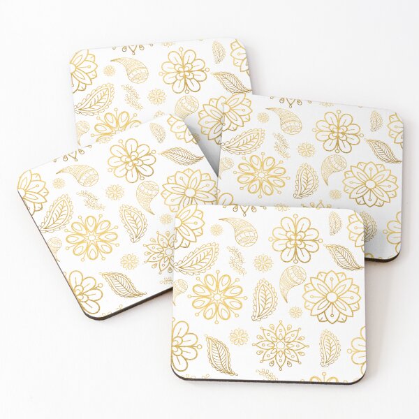 Item preview, Golden flowers pattern designed and sold by wanessacreative.