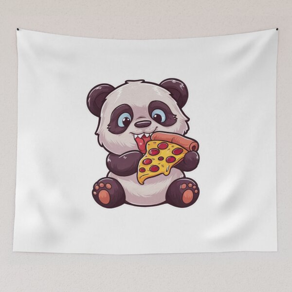Item preview, panda eating pizza designed and sold by Eternalski.