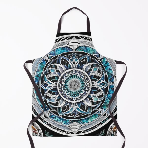 Item preview, Blue and White Geometric Inspired Mandala designed and sold by MandalasShops.