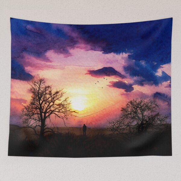 Item preview, Watercolor Sunset in Autumn designed and sold by Dyrk Wyst Redbubble Shop.