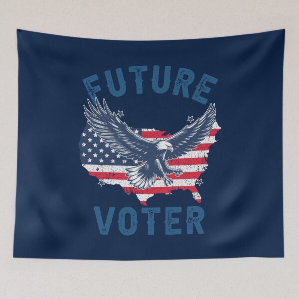 Item preview, Bold and Striking Patriotic American Pride Distressed Grunge American Flag and Bald Eagle FUTURE VOTER Design for the Youth and True American Souls designed and sold by zenturtlemerch.