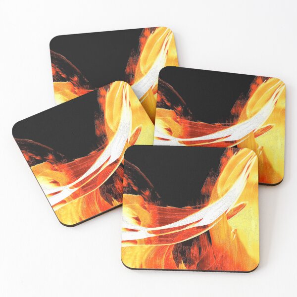 Item preview, Fire Water On Black 4 Orange Abstract Art Painting designed and sold by Sharon Cummings Art.