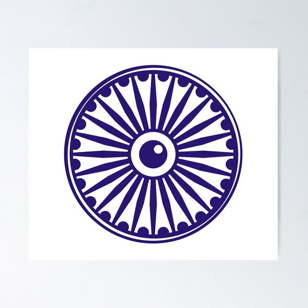 Ashoka chakra symbol icon cartoon Royalty Free Vector Image