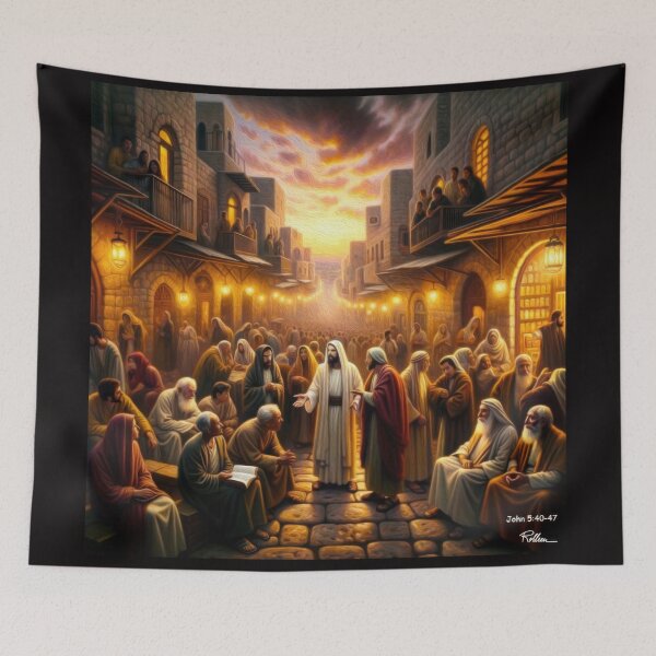 Item preview, JESUS’ CONFRONTATION IN JERUSALEM: UNBELIEVABLE UNBELIEF designed and sold by ArtbyRolleen.