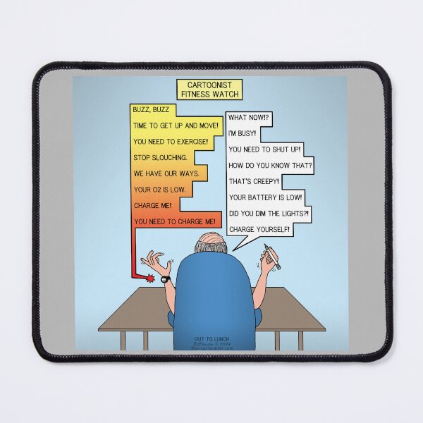 Item preview, Cartoonist Fitness Watch Overreach! designed and sold by Out to Lunch Cartoons and More.