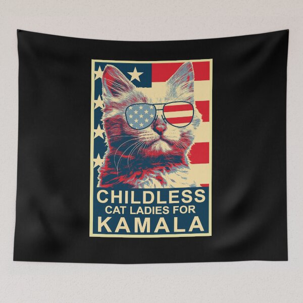 Item preview, Childless Cat Lady Kamala Shirt, Ladies for Kamala Harris President 2024  designed and sold by trendyzcom.
