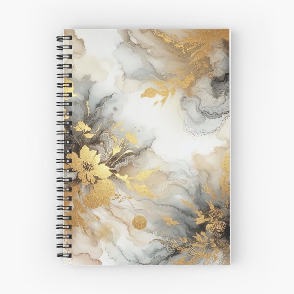 Item preview, MW Watercolor and Alcohol Ink White and Gold Leafy Floral designed and sold by Mermaid's Whimsy.