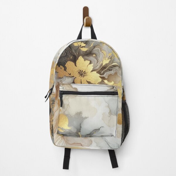 Item preview, MW Watercolor and Alcohol Ink White and Gold Leafy Floral designed and sold by Mermaid's Whimsy.