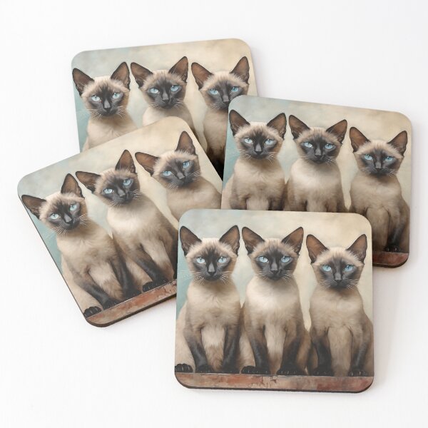 Item preview, Three Siamese cats designed and sold by PetsArt.