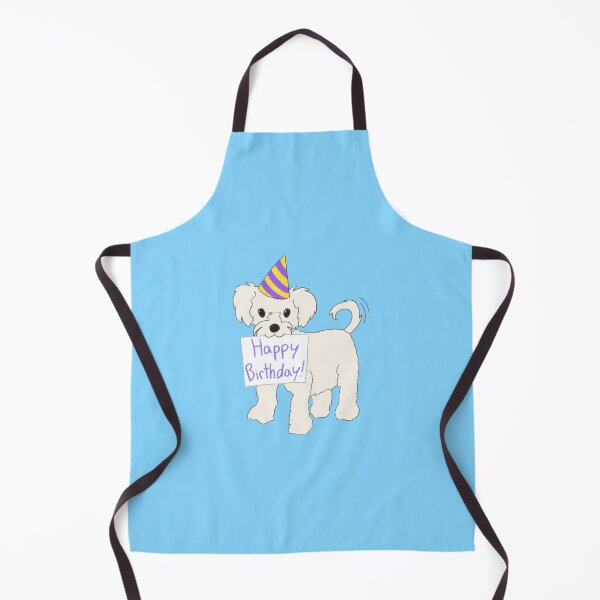 Item preview, Happy Birthday White Dog (blue) designed and sold by CraftsbyAmy.