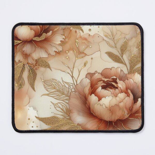 Item preview, MW Huge Neutral Watercolor Alcohol Ink Flowers Varrigated Blush and Gold designed and sold by Mermaid's Whimsy.
