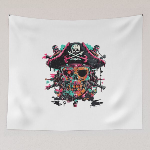 Item preview, Pirate Skull Vector Art | Colorful Pirate Skull Illustration designed and sold by Petru&Myself.