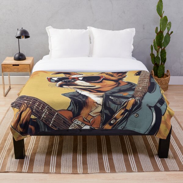Item preview, Rocker Dog Playing Electric Guitar - AI Digital Illustration designed and sold by butikoshop.