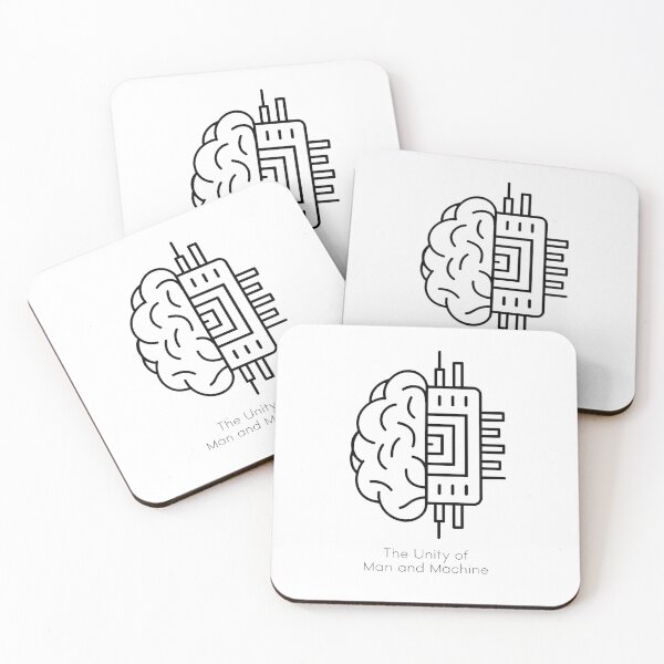 Item preview, A simple line drawing depicting a brain and a computer chip intertwined. designed and sold by Thompika.