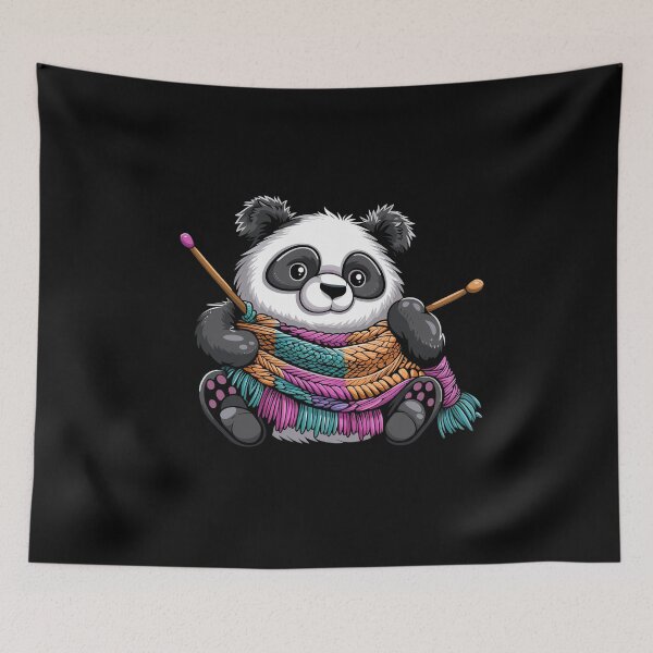 Item preview, Knitting grandma Panda designed and sold by Heneket.