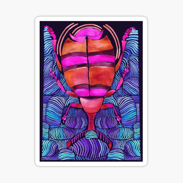 Bright Watercolour Beetle Bug Dream Sticker