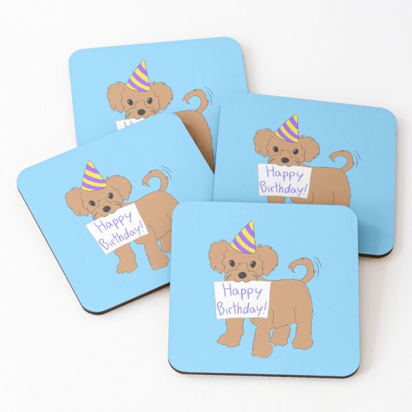 Item preview, Happy Birthday Brown Dog (blue) designed and sold by CraftsbyAmy.