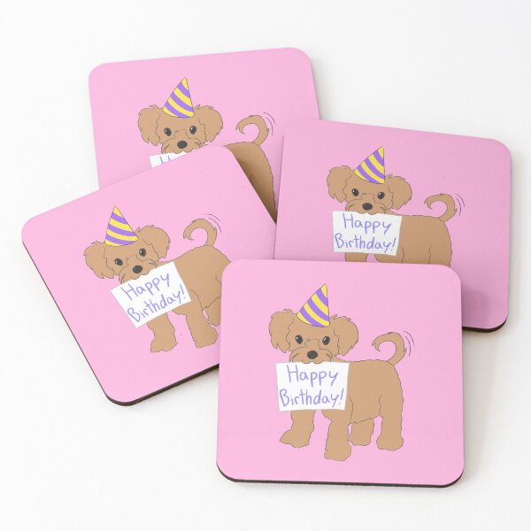 Item preview, Happy Birthday Brown Dog (pink) designed and sold by CraftsbyAmy.