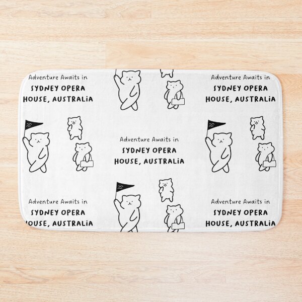 Item preview, Adventure Awaits in Sydney Opera House, Australia | Cute Cat Characters in Minimalist Line Art designed and sold by RM-Journey.