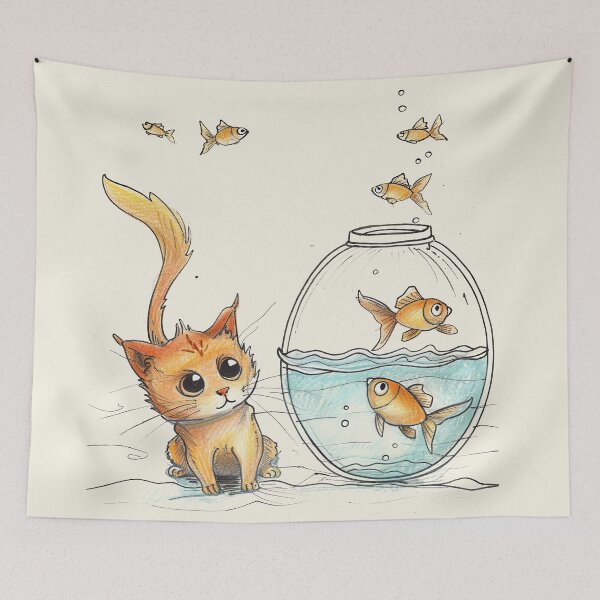 Item preview, Cat and fish designed and sold by Reclaim-Life.