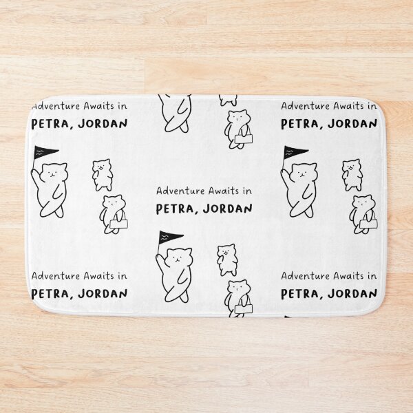 Item preview, Adventure Awaits in Petra, Jordan | Cute Cat Characters in Minimalist Line Art designed and sold by RM-Journey.