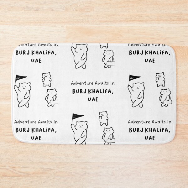 Item preview, Adventure Awaits in Burj Khalifa, United Arab Emirates | Cute Cat Characters in Minimalist Line Art designed and sold by RM-Journey.