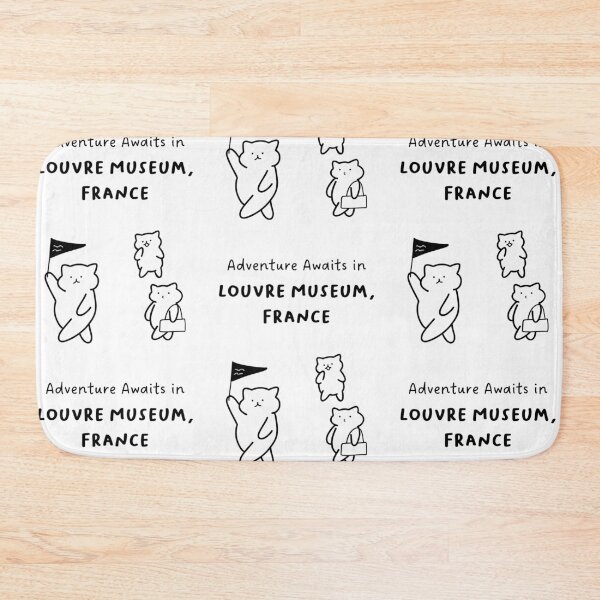 Item preview, Adventure Awaits in Louvre Museum, France | Cute Cat Characters in Minimalist Line Art designed and sold by RM-Journey.
