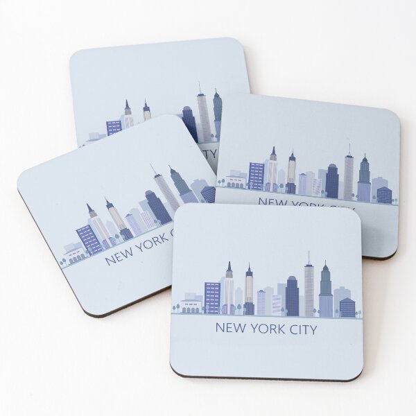 Item preview, Vector Illustration of New York City Skyline in Blue Tones designed and sold by 19Beauty.