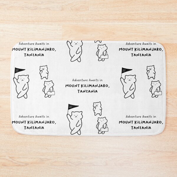 Item preview, Adventure Awaits in Mount Kilimanjaro, Tanzania | Cute Cat Characters in Minimalist Line Art designed and sold by RM-Journey.