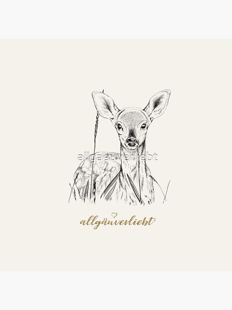 Thumbnail 3 von 3, Sticker, allgäuverliebt - Rehkitz im Gras / Schwarz designt und verkauft von allgaeuverliebt.