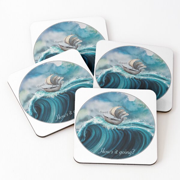 Item preview, How's it going? Swell. Ship on wave designed and sold by KentfieldD.