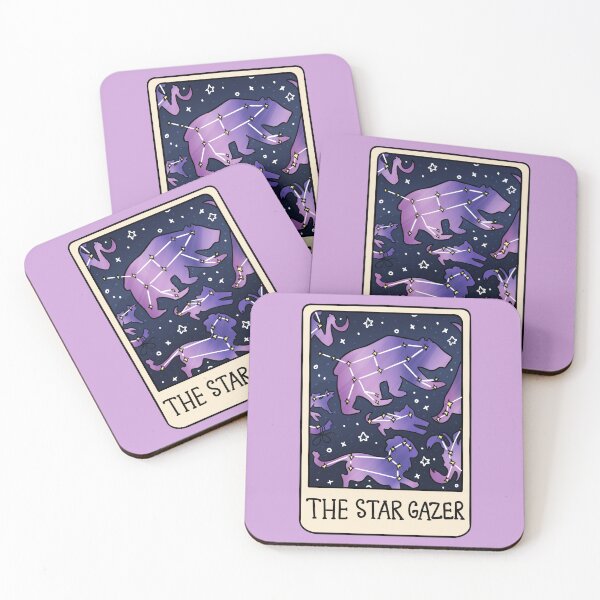 Item preview, The Star Gazer Tarot Card High Quality Art Witchy Witch Moon Full Water Blue Astrology Constellations designed and sold by familiarsadie.