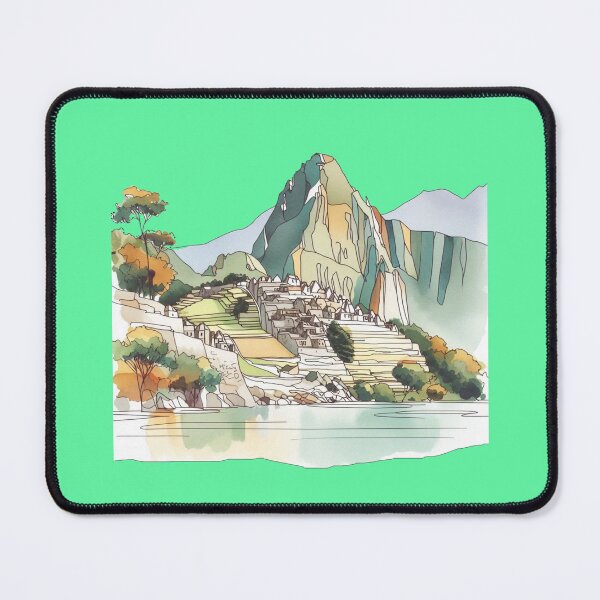 Item preview, Machu Picchu Peru 3D Sketch | Minimalist Watercolor Art, designed and sold by PaintMeWorld.