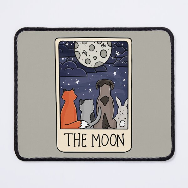 Item preview, The Moon Tarot Card High Quality Art Witchy Witch Witchy Divination Punny Funny Animals Watching Full designed and sold by familiarsadie.