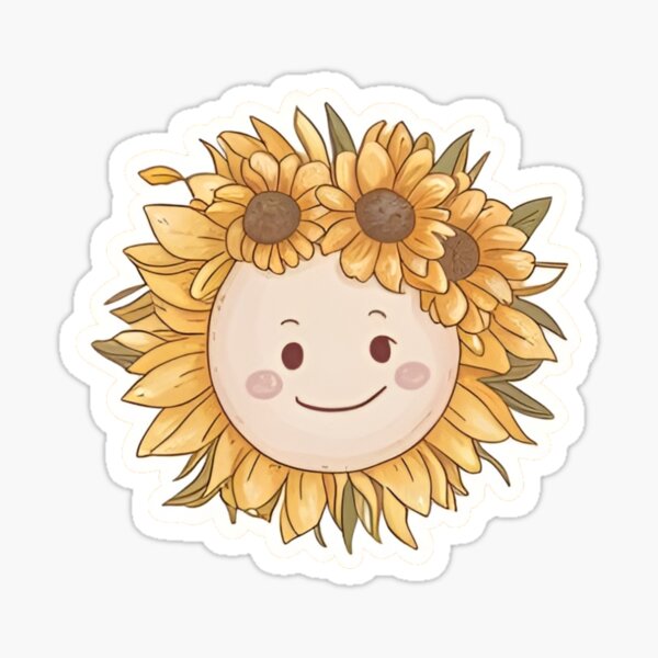 Item preview, happy cute smiling sunflowers designed and sold by asmaa gamal.