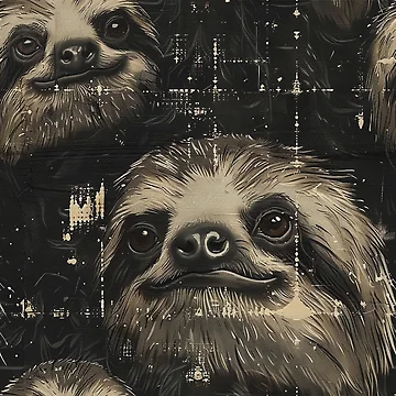 Artwork thumbnail, Sloth Pattern by purelypatterns
